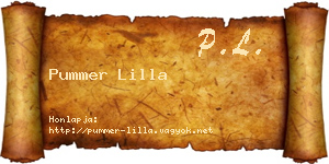 Pummer Lilla névjegykártya